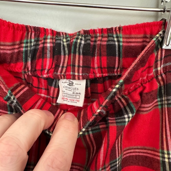 CrewCuts Red Plaid Flannel Boys Pajama Set, size medium, Long Sleeves and Pants - Picture 7 of 7